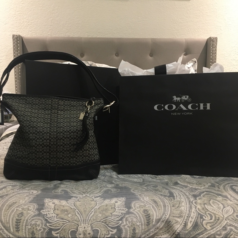 Coach Bucket Hobo Small “C” Signature Shoulder Bag